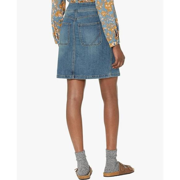 PRANA Women's Broadway Denim Pencil Skirt Size 0 True Blue Organic Stretch NWT - Picture 3 of 11
